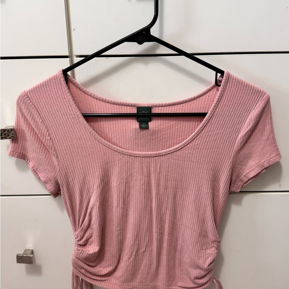 Pink Ribbed Women's Top - Picture 1 of 4